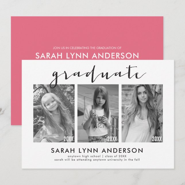 Tidslinje 3 - inbjudan till fotoStudentfest (Fram/baksida)