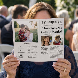 Tidslinje för bröllopsprogram i tidningsformat