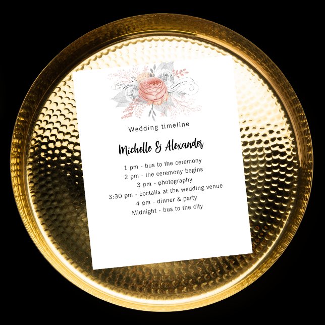 Tidslinje för det vita programmet bröllop ro guld  (Skapare uppladdad)