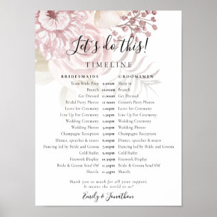 Tidslinje för Dusty Blommigts Rosa Bröllopsdag Poster