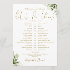 Tidslinje för Greenery Blommigt Guld Bröllop Program