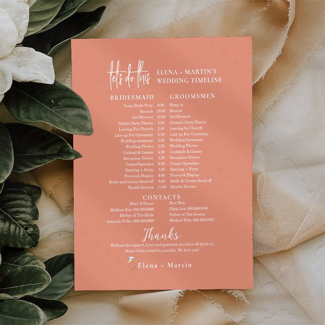 Tidslinje för  minimal Bröllopsdag för skript (Skapare uppladdad)