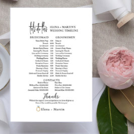 Tidslinje för minimal Bröllopsdag för skript