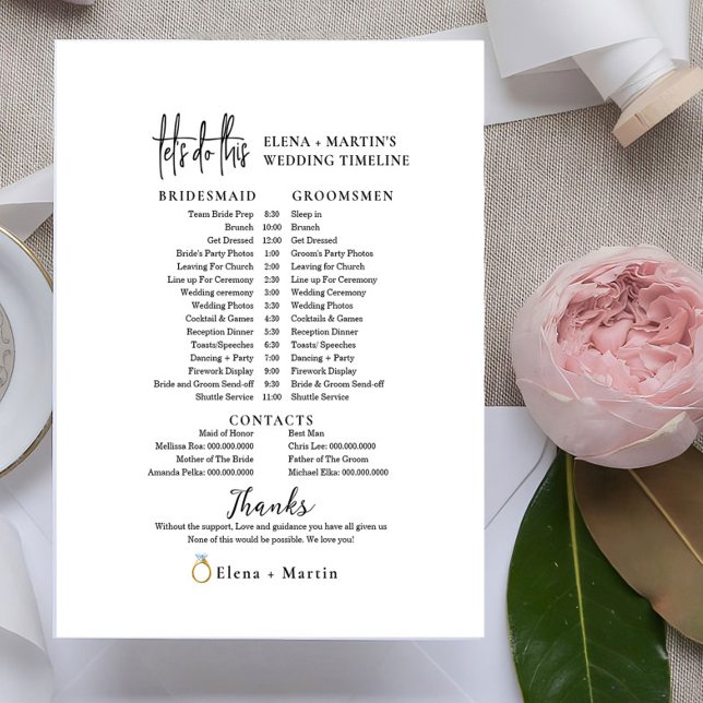 Tidslinje för minimal Bröllopsdag för skript (Skapare uppladdad)