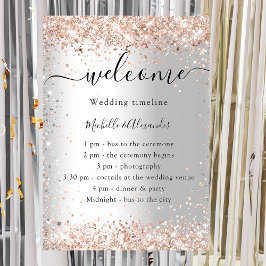 Tidslinje för programplaneringen bröllop silver ro poster