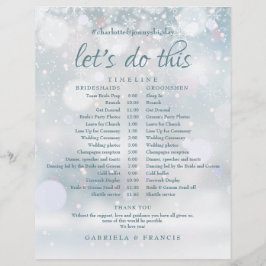 Tidslinje för snöflingor Winter-bröllopsschema