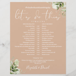 Tidslinje för tidslinjen Greenery Tan Bröllop