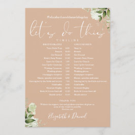 Tidslinje för tidslinjen Tan Greenery Bröllop Program