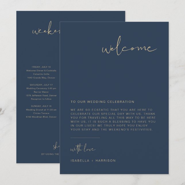 Tidslinje för välkomstkort för den moderna marinen meny (Fram/baksida)