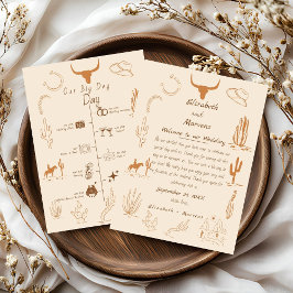Tidslinjen Boho Western Cowboy Illustration Events Program
