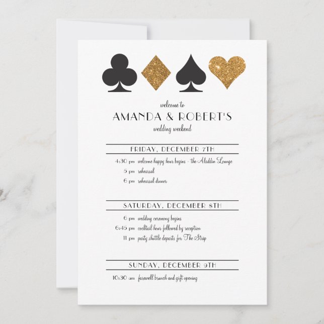 Tidslinjen för inbjudan till Las Vegas-bröllopet G (Framsida)