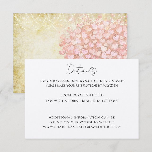 Tidslinjeordning för evenemangshöljet Heart Löv Tr Inbjudningar (Fram/baksida)