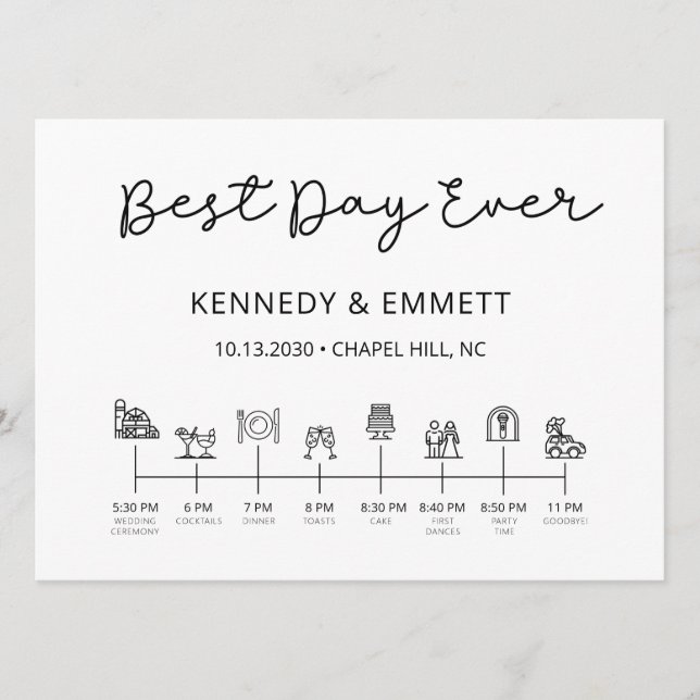 Tidslinjeprogram för Barn-Bröllopsdag Program (Framsida)