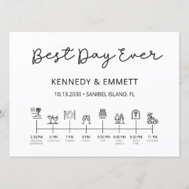 Tidslinjeprogram för Beach-bröllopsdagen Program