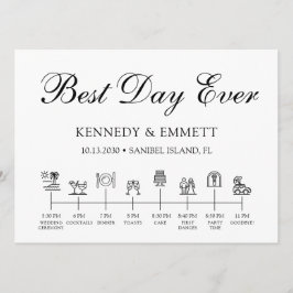 Tidslinjeprogram för Beach-bröllopsdagen Program