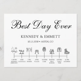 Tidslinjeprogram för bergsberg-Bröllopsdag Program