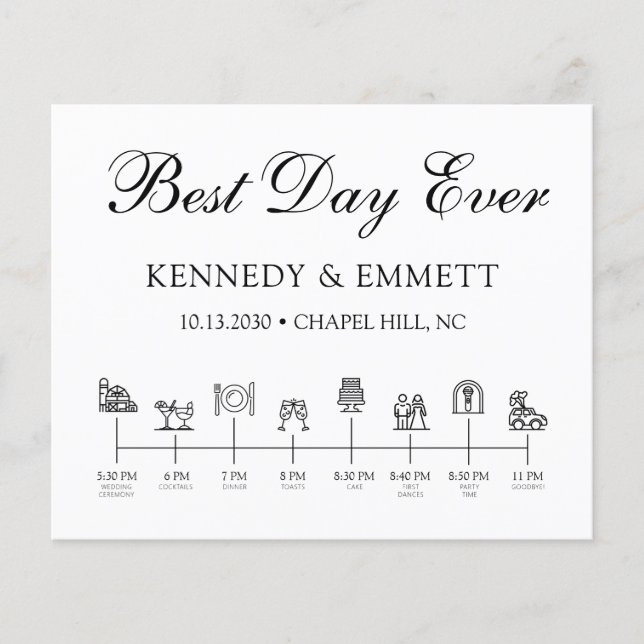 Tidslinjeprogram för budgetdagen Elegant bröllop (Framsida)