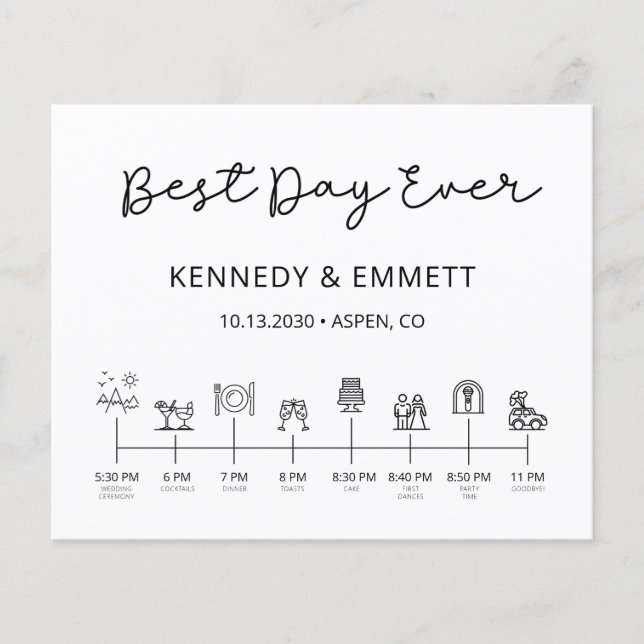 Tidslinjeprogram för budgeterad modern Bröllopsdag (Framsida)