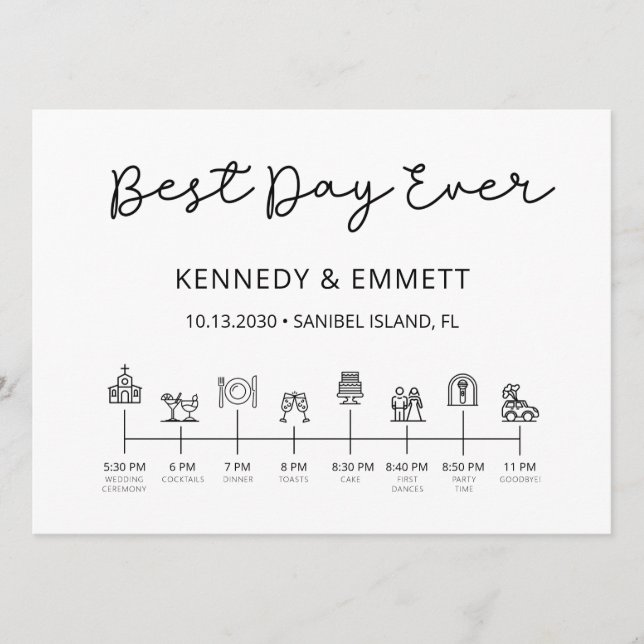 Tidslinjeprogram för kyrkans Bröllopsdag Program (Framsida)