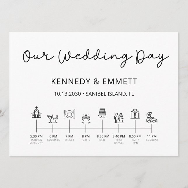Tidslinjeprogram för kyrkans Bröllopsdag Program (Framsida)