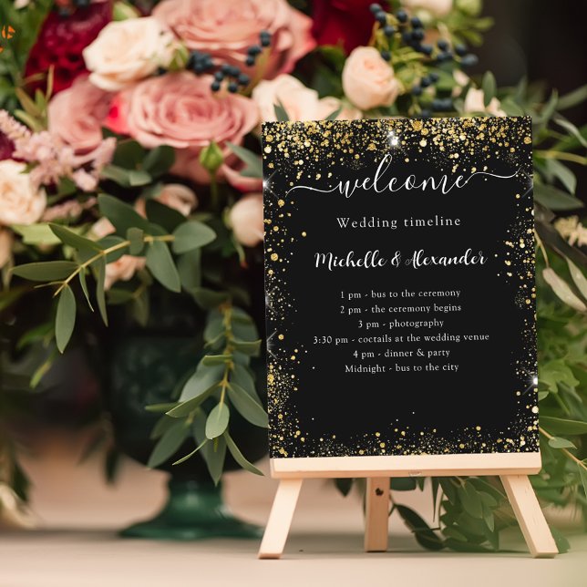 tidslinjeprogrammet bröllop, svart guld (Skapare uppladdad)