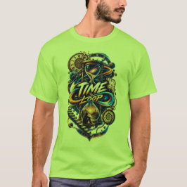 Tidsloop – Surreal Kosmisk Tidresa Konst T Shirt