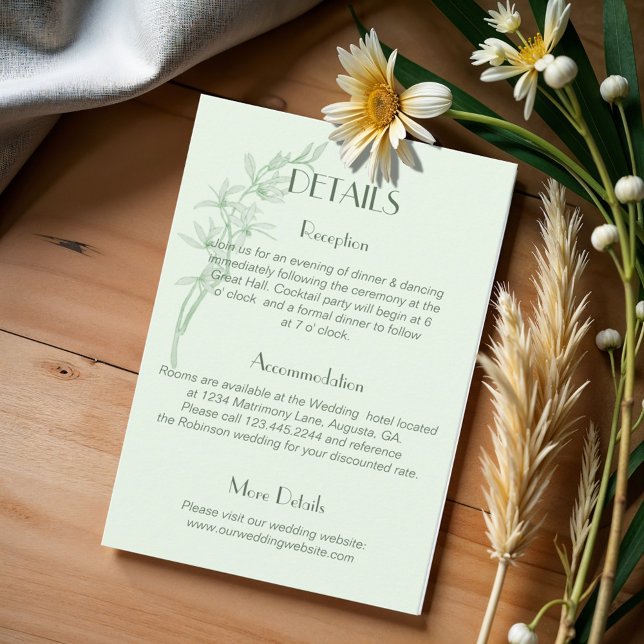 Tidslös blomning, monogram Bröllop-detaljhölje Tilläggskort (Skapare uppladdad)