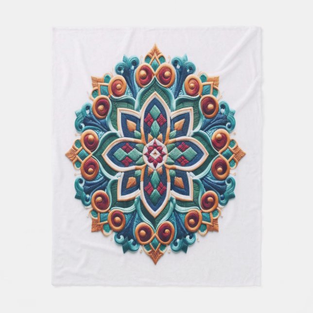 Tidslös broderiy #10 fleecefilt (Framsidan)