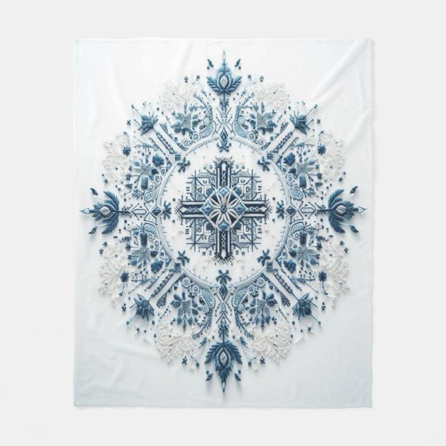 Tidslös broderiy #1 fleecefilt (Framsidan)