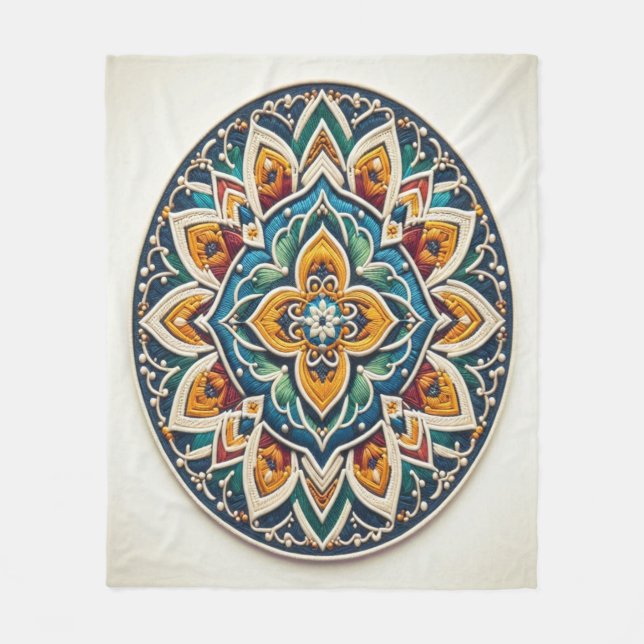 Tidslös broderiy #2 fleecefilt (Framsidan)