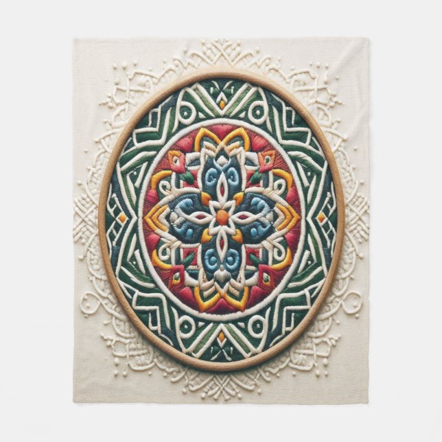 Tidslös broderiy #4 fleecefilt (Framsidan)