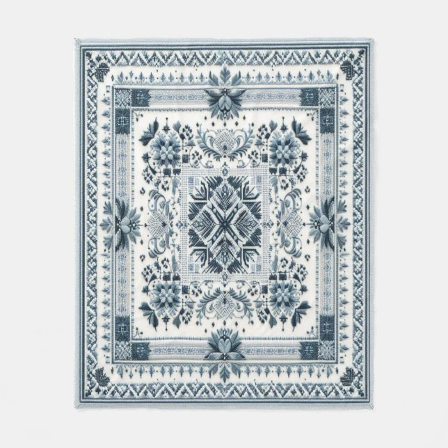 Tidslös broderiy #5 fleecefilt (Framsidan)