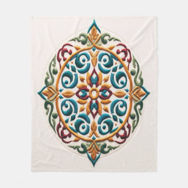 Tidslös broderiy #7 fleecefilt (Framsidan)