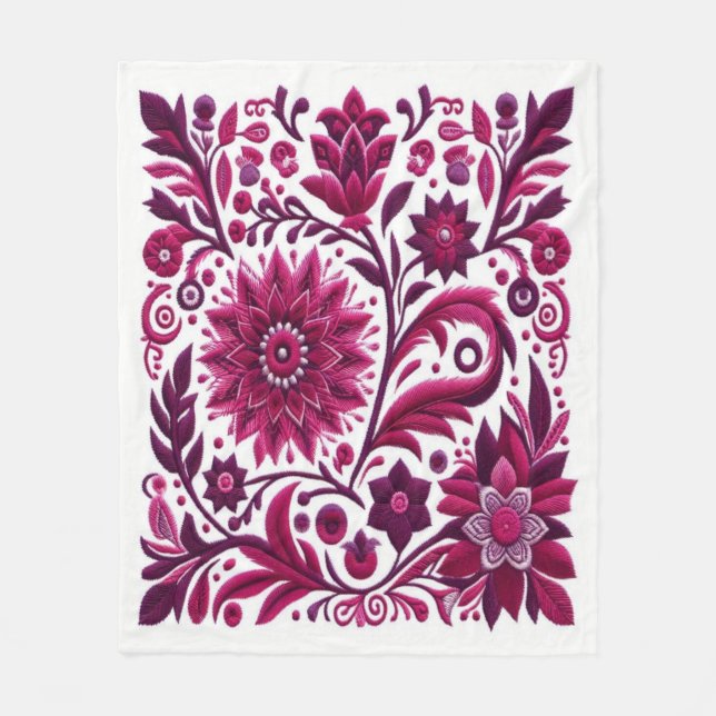 Tidslös broderiy #8 fleecefilt (Framsidan)