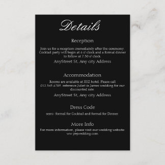 Tidslös minimalistisk svart och vit tilläggskort