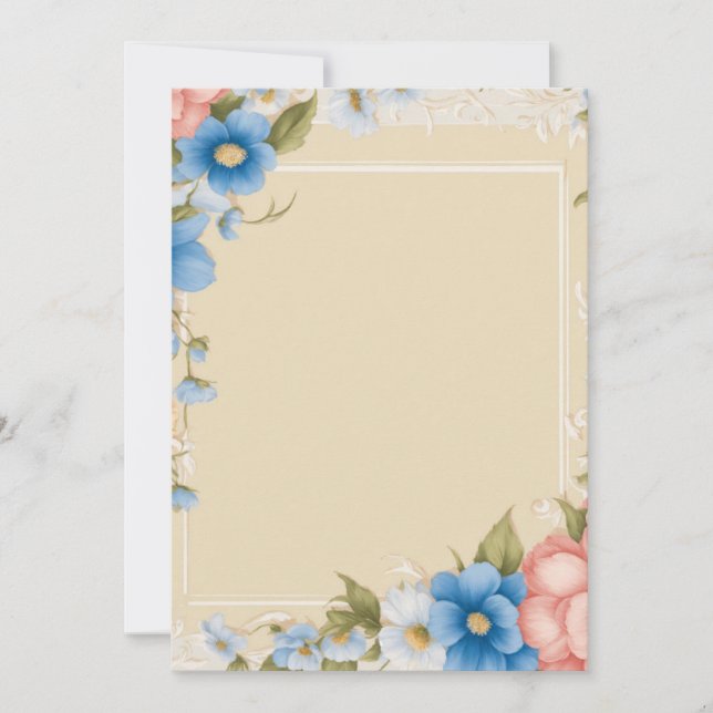 Tidslös Romantik: 5"x7", platt spara datumkortet Spara Datumet (Framsida)