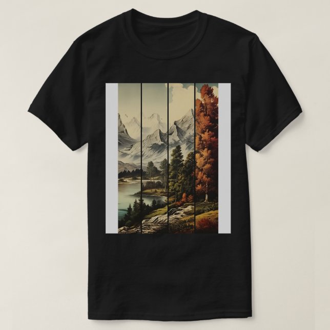 Tidslösa vyer Vintage Aesthetic Art T Shirt (Design framsida)