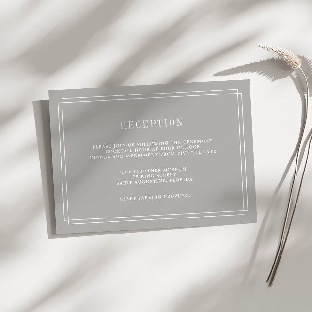Tidslöst mottagningskort | Greige Inbjudningar (Skapare uppladdad)