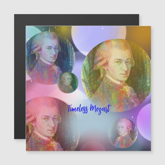 Tidslöst Mozart Music Magnetic Card (Fram/baksida)