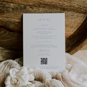 Tidslöst Vines Vapensköld Dusty Blue Details Card Inbjudningar