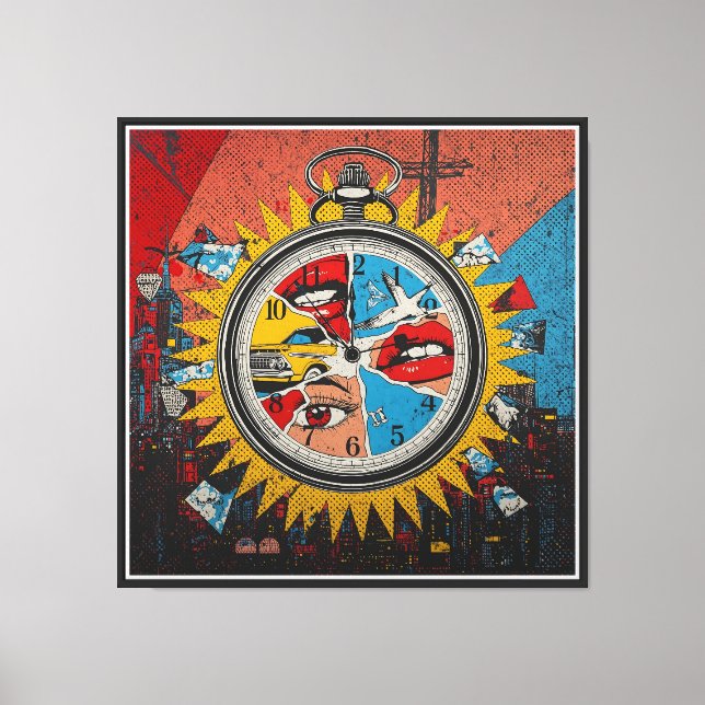 Tidsögonblick — Nutida Pop Art Canvasvägg Canvastryck (Framsida)