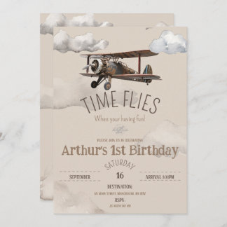 Tidsplan Flygplanets födelsedagsinbjudan Inbjudningar