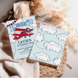 Tidsplan Flygplanets födelsedagsinbjudan Inbjudningar