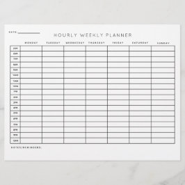 Tidsplan för varje timme som Lakan trycks ut Brevhuvud