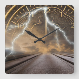 Tidsportalens Vortex Paranormal Fyrkantig Klocka