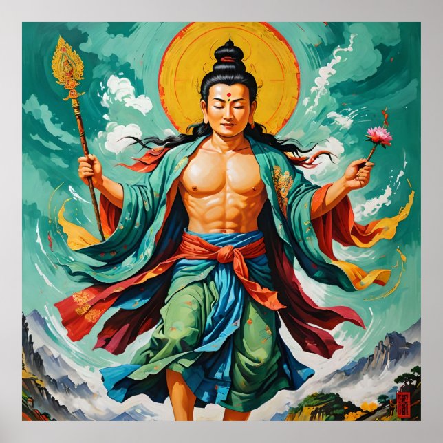 Tidsresa - Phad och Thangka Fusion Poster (Framsidan)