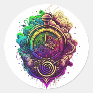 Tidsresa Runt Klistermärke