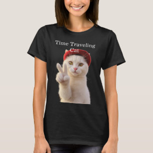 Tidsresande Parisiskt Katt-Självporträtt T Shirt