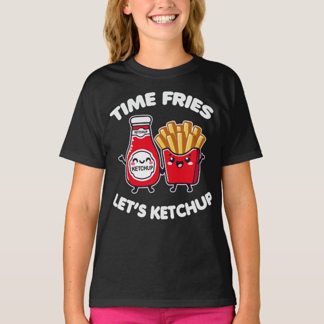 Tidsresor Låt oss Ketchup Pun T Shirt (Framsida)