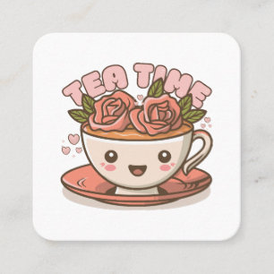 Tidsros Tearosm Kawaii Fyrkantigt Visitkort